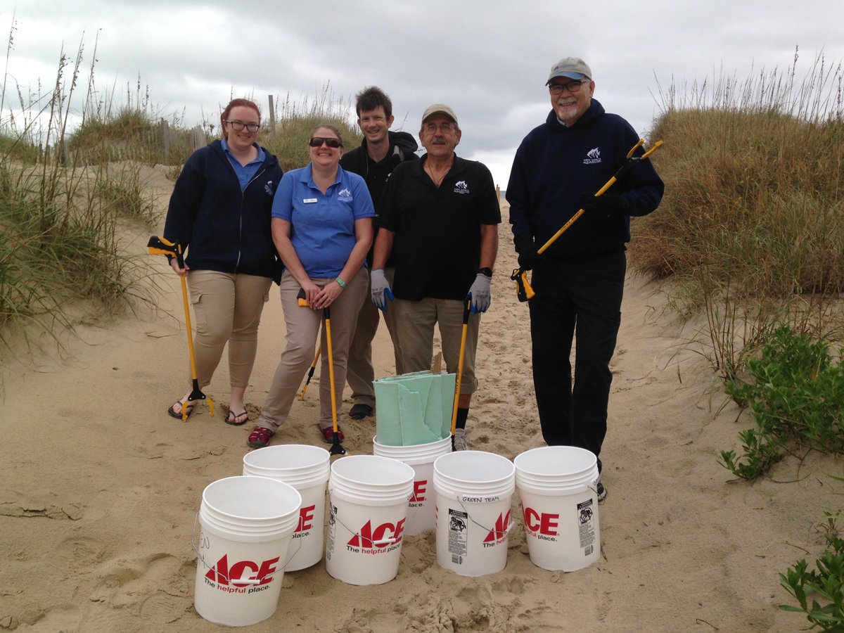 We dodged the rain to get in a quick beach cleanup this week! Thanks to the eight staffers who picked up all sorts of trash around the Governor Street beach access in #NagsHead! #AdoptABeach #Surfrider