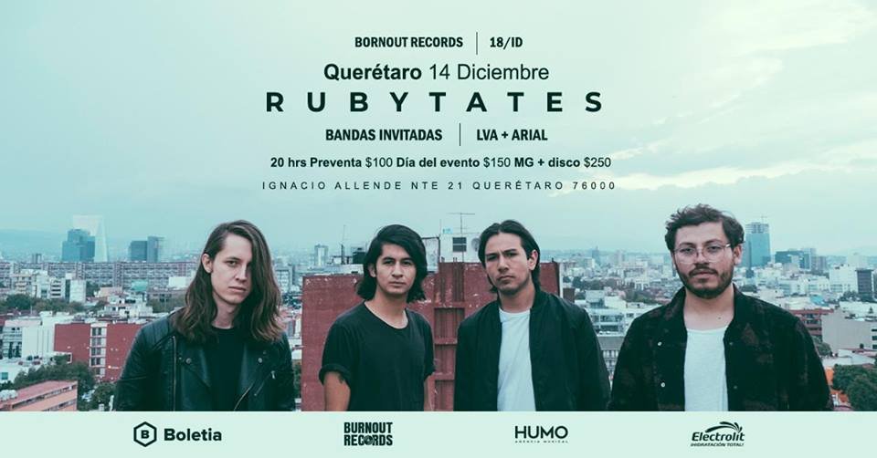 Prensa_Fan's tweet photo. #BurnoutRecords #Querétaro, listos para recibir la visita de @Rubytates junto a @lvamx y @arialmx, este 14 de Diciembre. Boletos vía: @boletia 
#EscenaMx #PrensaFan https://t.co/BgqqYJQgGF