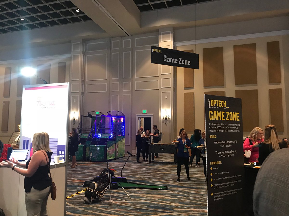 marcrutzen's tweet image. The Game Zone is a nice touch! #OPTECH18