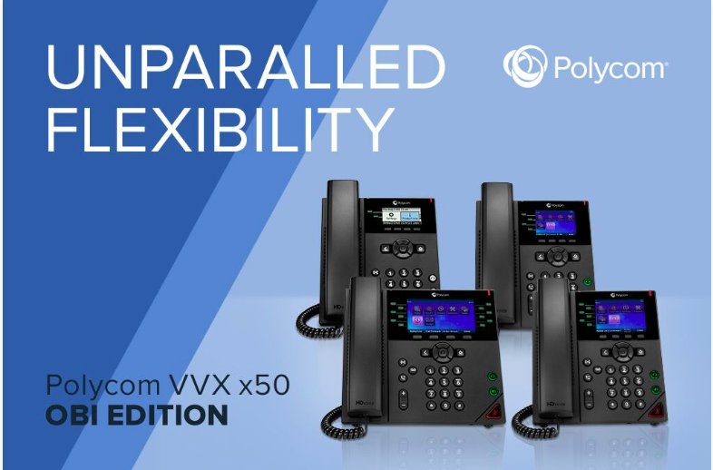 Plantronics's tweet photo. 🔥 Hot off the Press: New @Polycom VVX x50 Series Obi Edition makes it easy for service providers to deploy, manage and maintain desk phones using #PolycomCloud ☁️ services 👉🏾 https://t.co/k3YaZPRniq
#VVX | #BetterTogether | #SMB https://t.co/uOgLlBdlDb