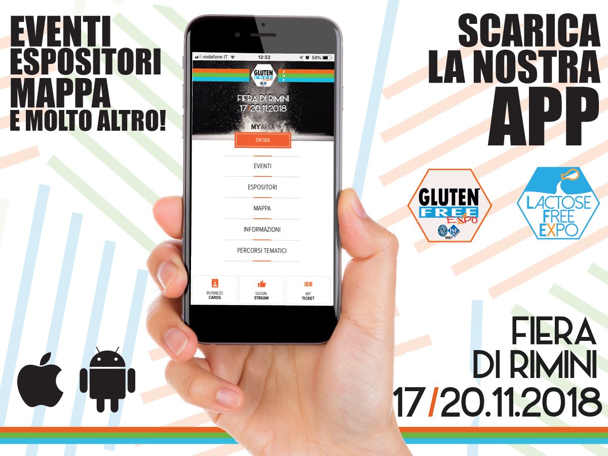 GFexpo's tweet photo. Scarica la nuova applicazione di @GFexpo  e @LFEXPO! 
Scopri gli eventi, gli espositori, la mappa e molto altro!
Vi aspettiamo numerosi!
#lfe #lfe18  #lactosefree #lfexpo #lactosefreeexpo #waitingforlfe18
#glutenfree #gfexpo #gfe #gfe18 #glutenfreeexpo #waitingforgfe18 https://t.co/a3oeTscqqm