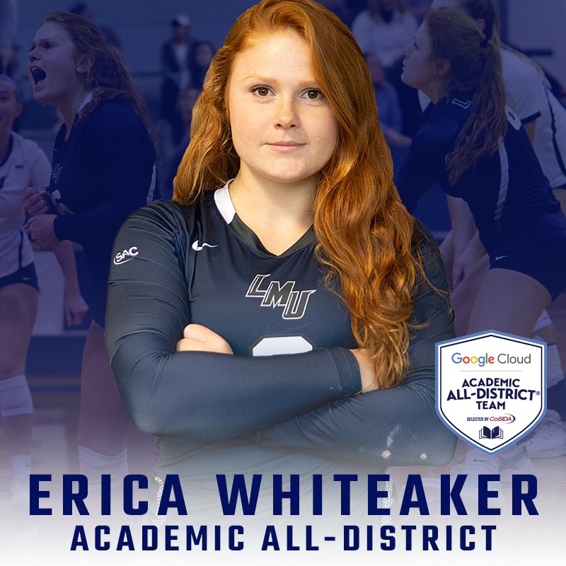 LMURailsplitter's tweet photo. #LMUWVB's @erica_whiteaker is a stud on the court and in the classroom. The senior libero has been tabbed as a Google Cloud Academic All-District selection #GoSplitters https://t.co/2nP6k1e2sZ