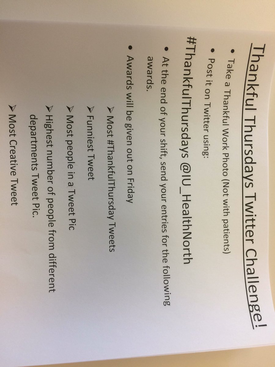 JBColeRN's tweet photo. Let the Tweeting begin!  #ThankfulThursday @IU_HealthNorth https://t.co/ufdxIYDJbf