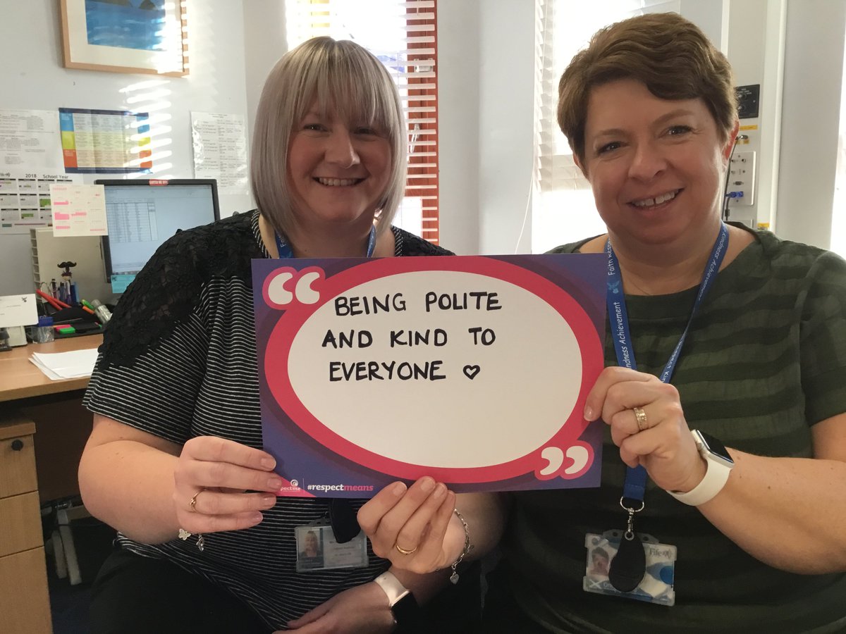 What does respect mean to you. Our amazing office staff Mrs leask and Mrs Cunningham say be polite and kind to everyone.
#ChooseRespect #kindness @ABAonline @_respectme_