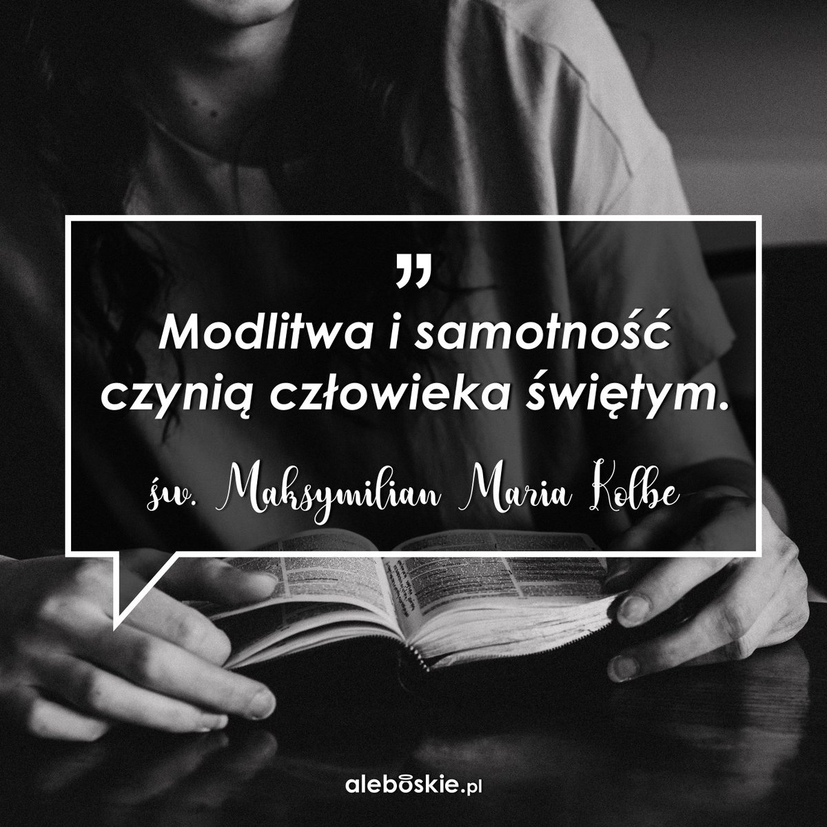 aleboskie's tweet photo. Pamiętajcie dzisiaj o chwili sam na sam z... Bogiem. 🙏
__________
#modlitwa #samotność #rozmowa #samnasam #chrześcijaństwo #katolik #wiara #świętość #medytacja #MaksymilianKolbe #cytat #cytaty #złotamyśl #zainspirujsie #aleboskicytat #aleboskie #aleboskiepl https://t.co/rldwTGgs9Y
