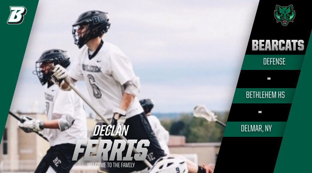 BinghamtonMLAX's tweet photo. Thursday brings more good news from the #NLI signing period. Our newest addition to the Bearcat family is @declan_James6 

#BingPride #CreateOurs https://t.co/3A8z3mFe8I