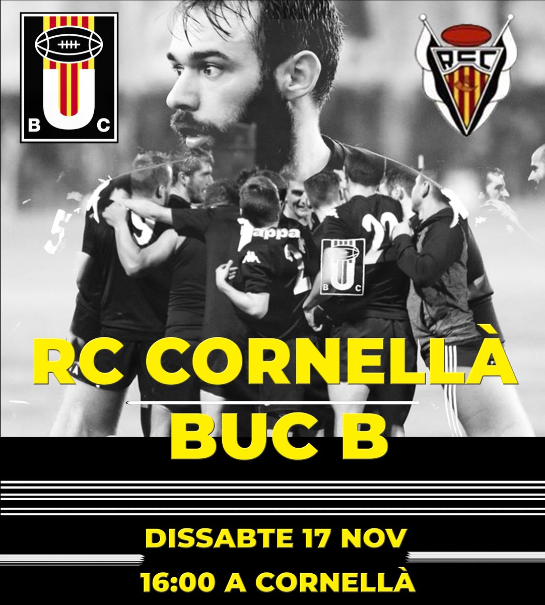 buc1929's tweet photo. Aquest dissabte el Sènior B masculí es juga entrar a Primera Catalana!
Necessitarà tot el nostre suport tot i jugar fora de casa!
Dissabte a les 16h, tots a Cornellà!
#rugbycat #PrimeraCatalana #bucomort https://t.co/i4A8NzMouA