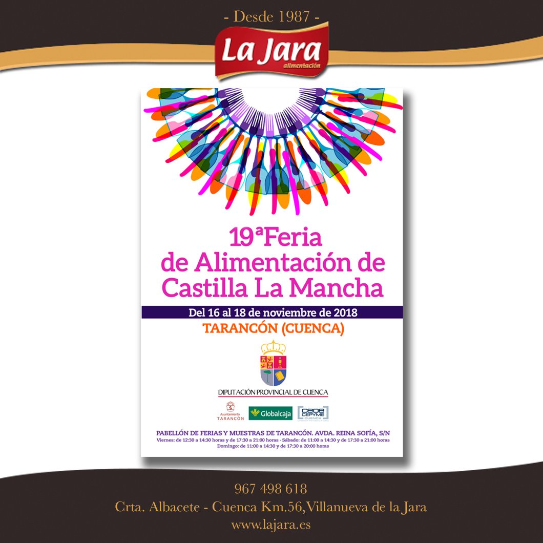 FERIA ALIMENTACIÓN | Tarancón
🍖🍇🥜🍏🥩🍅🥓🍗
A partir de mañana viernes, estaremos en #Tarancón en la #IFeriaDeLaAlimentaciónDeCastillaLaMancha, podrás encontrarnos en el Stand nº7 con nuestros productos típicos y elaborados de forma artesanal y con las recetas tradicionales.