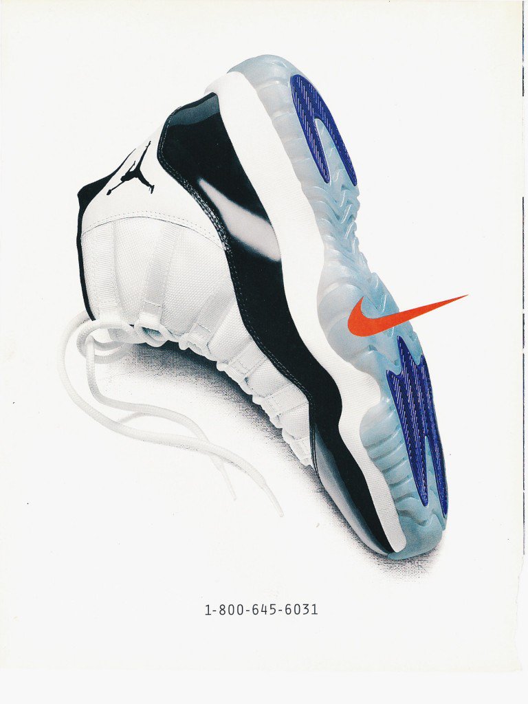 On Nov. 10, 1995, the Concords released at retail for $125 a pair. Here are a few of the ads from back then.