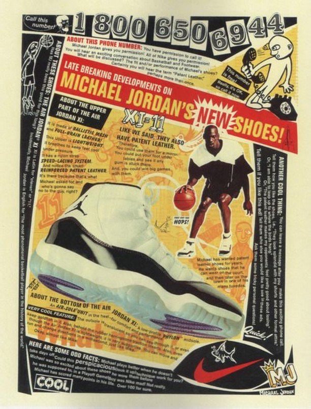 On Nov. 10, 1995, the Concords released at retail for $125 a pair. Here are a few of the ads from back then.