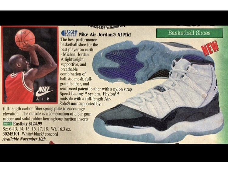 On Nov. 10, 1995, the Concords released at retail for $125 a pair. Here are a few of the ads from back then.