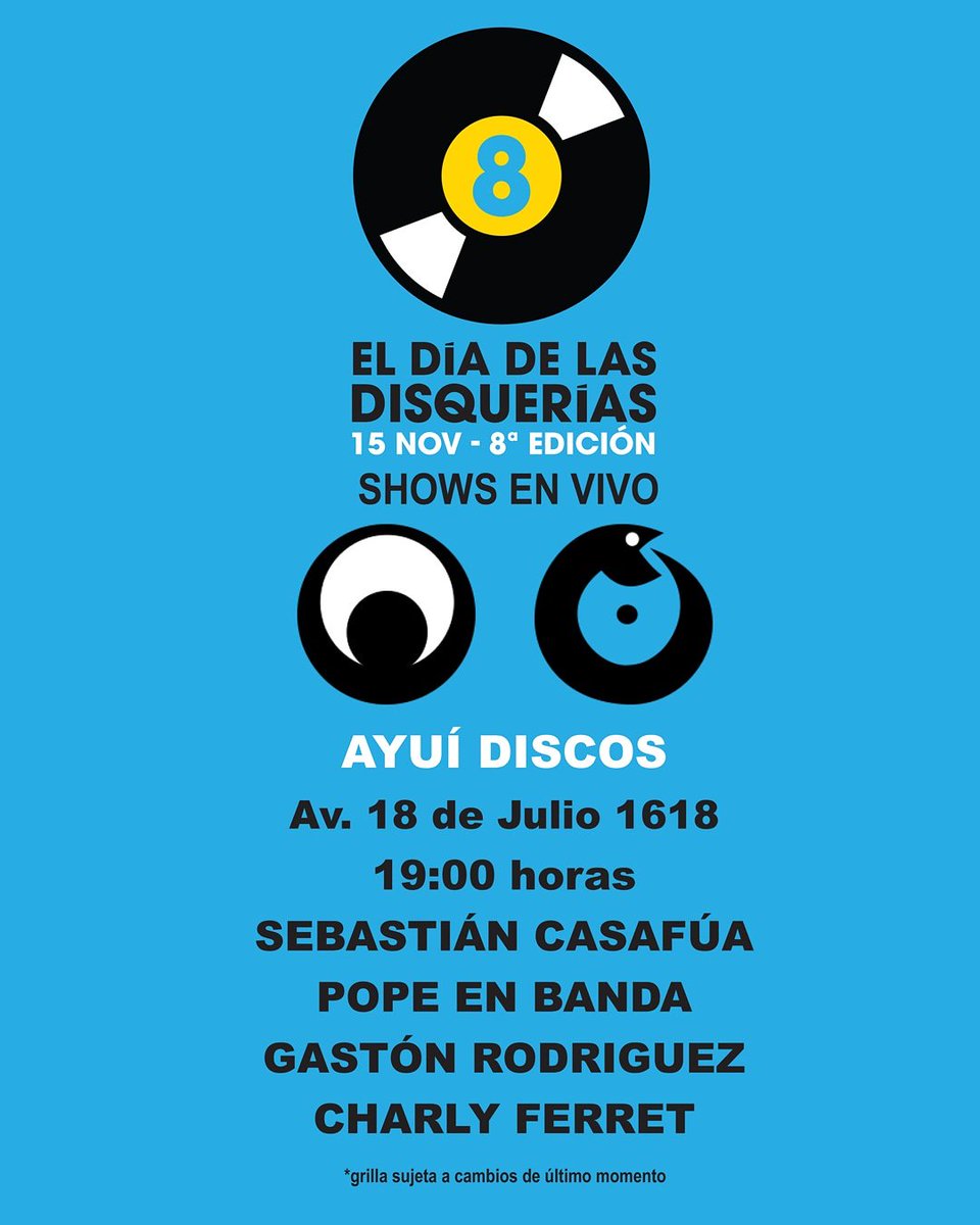 diadisqueriasuy's tweet photo. Dese las 19 en #AyuiDiscos 👇👇 https://t.co/xtFHxf48Cy