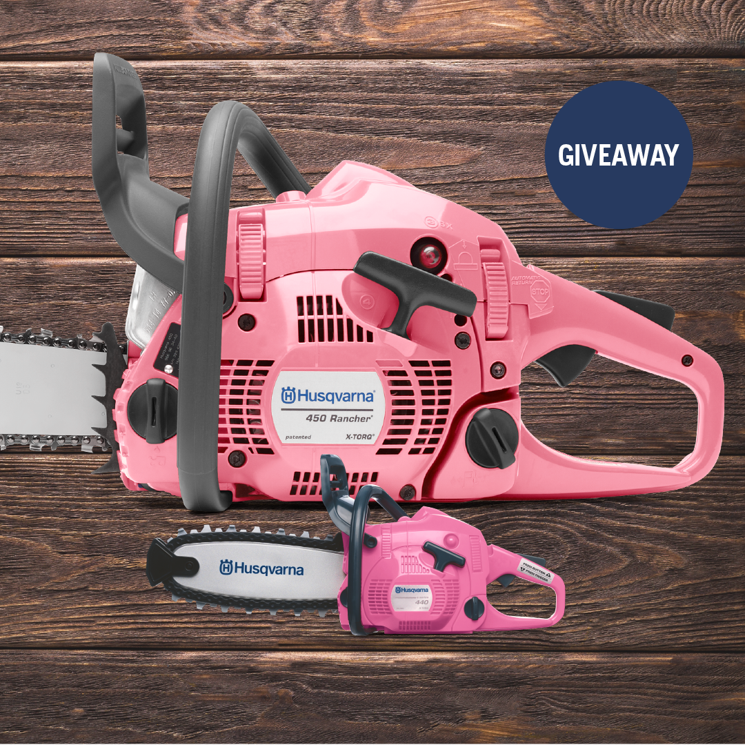 HusqvarnaUSA's tweet photo. Today is the last day to enter our #SawsForACause giveaway! Enter here for your chance to win a limited-edition pink #chainsaw, and help us spread the word about @MABCcares' crucial work: https://t.co/VV1QENh3Wy
#BlueSupportsPink #ThinkPinkandBlue https://t.co/GmCOLO0npr
