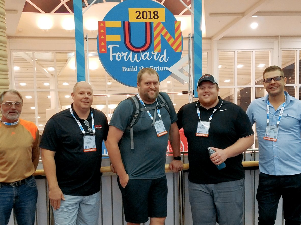 arnolds_park's tweet photo. The Arnolds Park team is out and about having fun & learning at the IAAPA Attractions Expo in Orlando, Florida! #FunForward https://t.co/BWLIe5yNtv