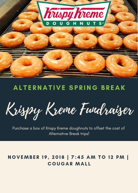 AB_CofC's tweet photo. Join us in Cougar Mall on Monday, November 19 for some Krispy Kreme donuts! https://t.co/qSbEg3Qr4h