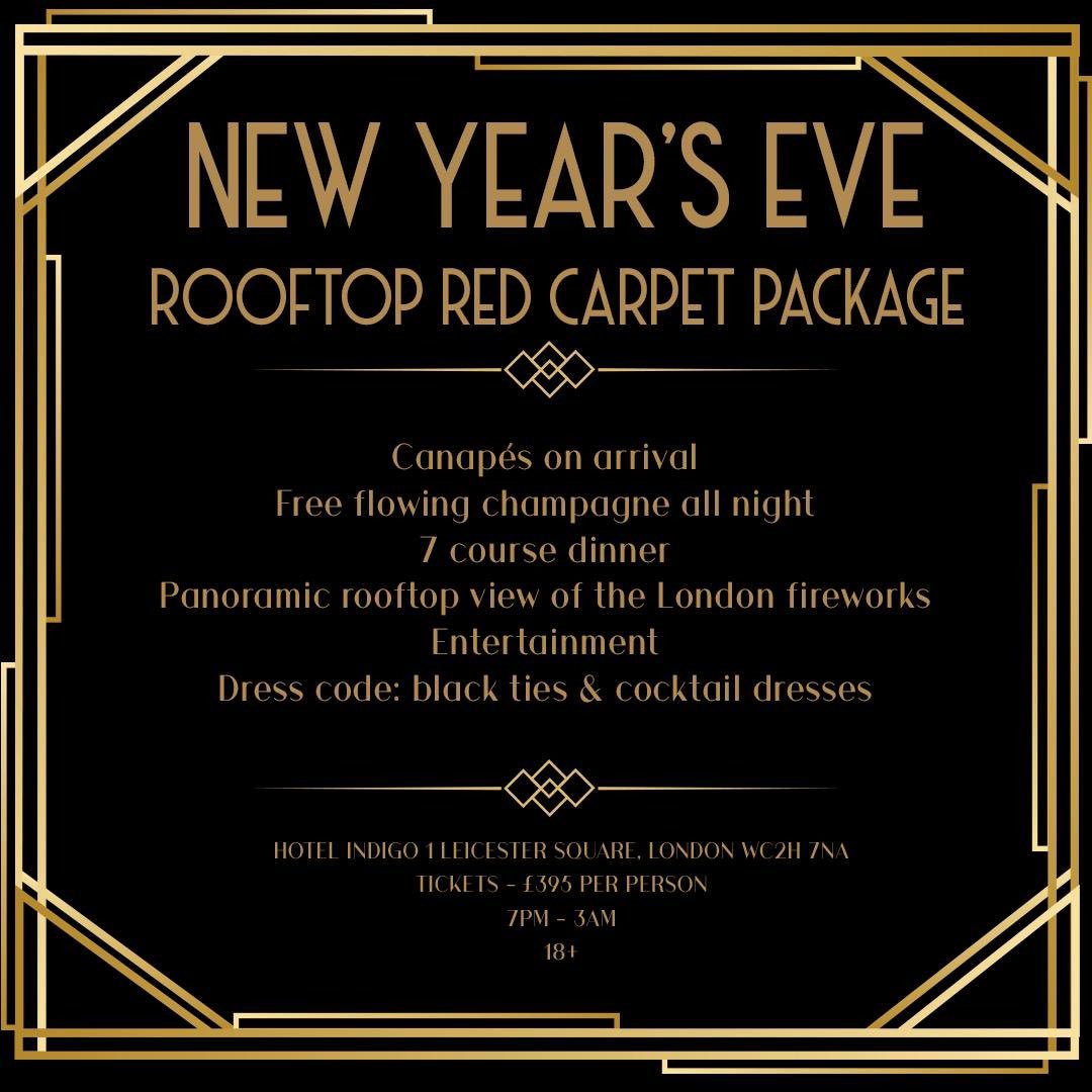 We're now taking bookings for New Year's Eve.  How does a seven course dinner, free flowing champagne all night and a 9th floor rooftop, direct view of the London fireworks sound? Complete our form and book your space today.  fs6.formsite.com/chrDHl/form1/i… #NewYearsEve #londoneye