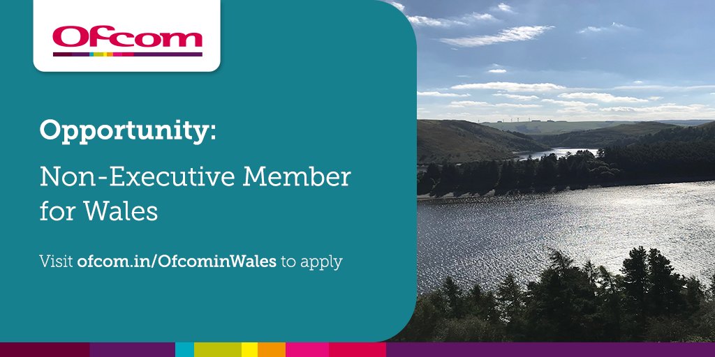 Ofcom's tweet photo. To further strengthen and balance the skills of our Board, we're seeking to make a crucial appointment; our first Non-Executive Member for Wales. Find out more about this opportunity: https://t.co/8uh0NRSy3o https://t.co/p5t76iq1ag
