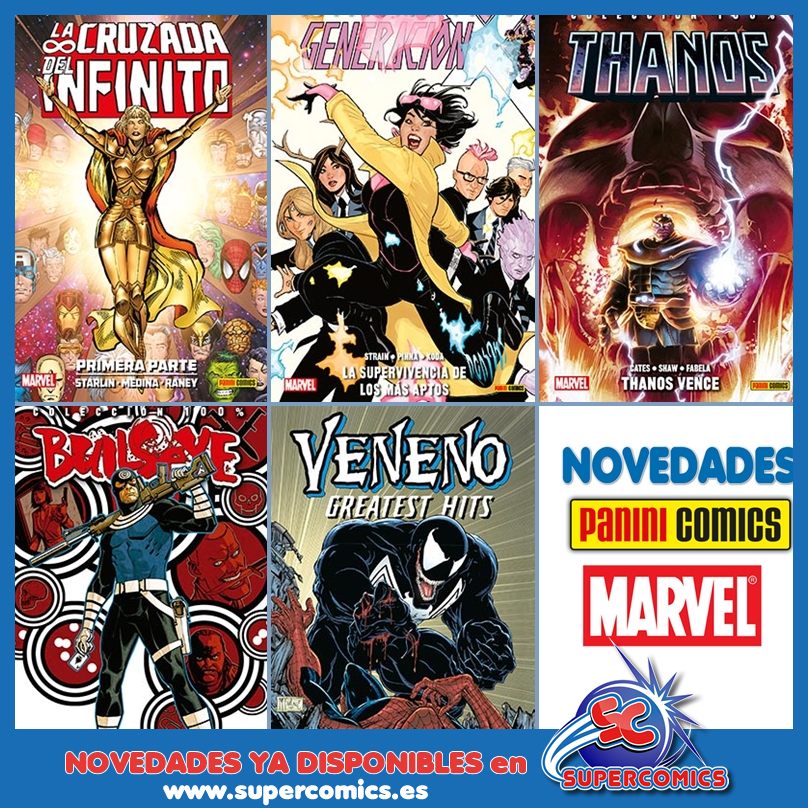 SuperComicsShop's tweet photo. ¡Saludos Supercomiquer@s! Una semana más, traemos jugosas novedades #marvel de Panini Cómics España que nos llegan por partida doble: #grapas &amp; #tomos Pasa por aquí #marvelita ---> https://t.co/d2k3uf2A1q #paninicomics #marvelcomics #tiendacomics https://t.co/CSOBYoM5Zw