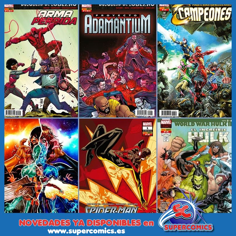 SuperComicsShop's tweet photo. ¡Saludos Supercomiquer@s! Una semana más, traemos jugosas novedades #marvel de Panini Cómics España que nos llegan por partida doble: #grapas &amp; #tomos Pasa por aquí #marvelita ---> https://t.co/d2k3uf2A1q #paninicomics #marvelcomics #tiendacomics https://t.co/CSOBYoM5Zw