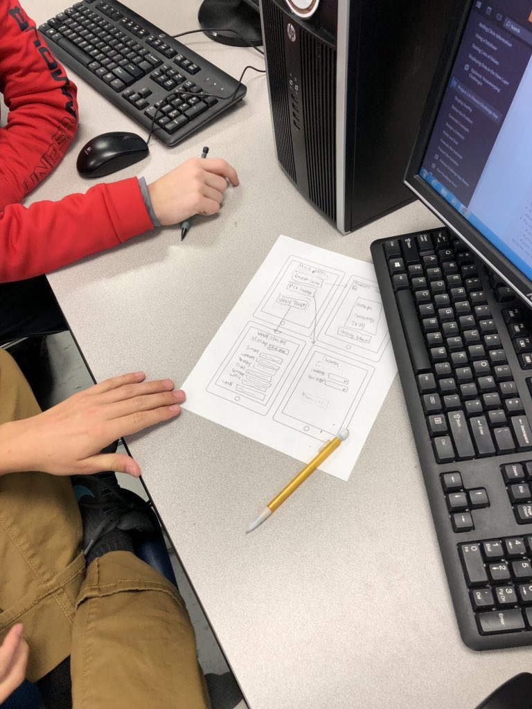 H_Baldwin23's tweet photo. Designing Fitness Tracker apps for App Creators. Students are so excited to create them and then test them out in @coachweldy class. @RepMoMiddle @PLTWorg #rmsculture https://t.co/cY5XsDLjPc