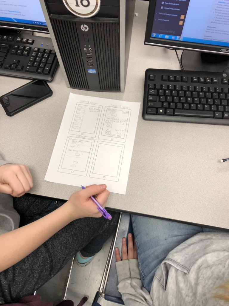H_Baldwin23's tweet photo. Designing Fitness Tracker apps for App Creators. Students are so excited to create them and then test them out in @coachweldy class. @RepMoMiddle @PLTWorg #rmsculture https://t.co/cY5XsDLjPc