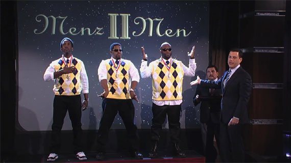 The next night — at the 38th Annual Grammy Awards on Feb. 28, 1996 — all four members of  @BoyzIIMen reportedly wore the Concords on the red carpet. No photos of that moment have ever surfaced. But in 2012, Shawn Stockman wore a pair when the group performed on  @JimmyKimmelLive