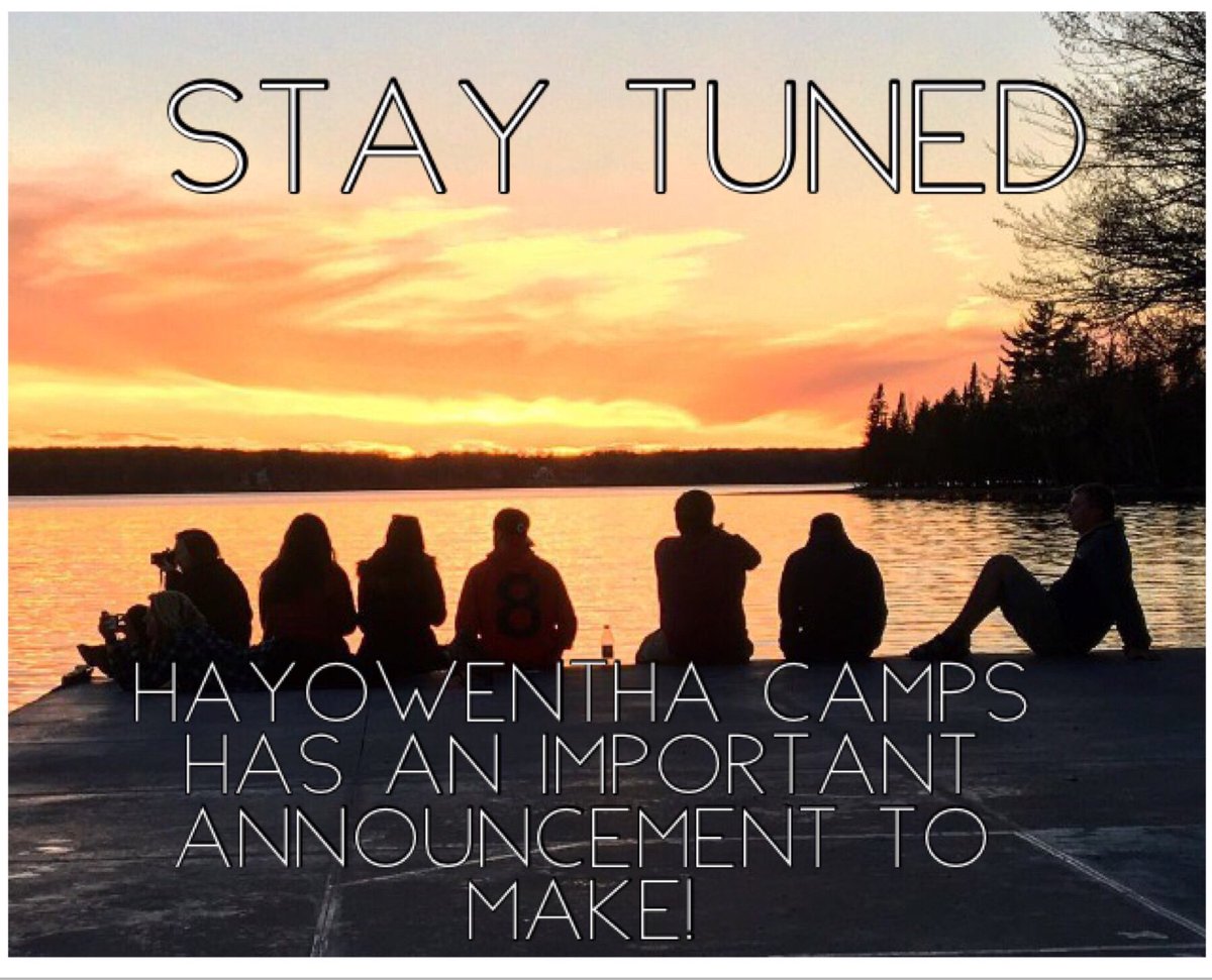 hayowenthacamps's tweet photo. Stay tuned YMCA Hayo-Went-Ha Camps has an announcement to make - very soon. https://t.co/I4uJfSrJWU