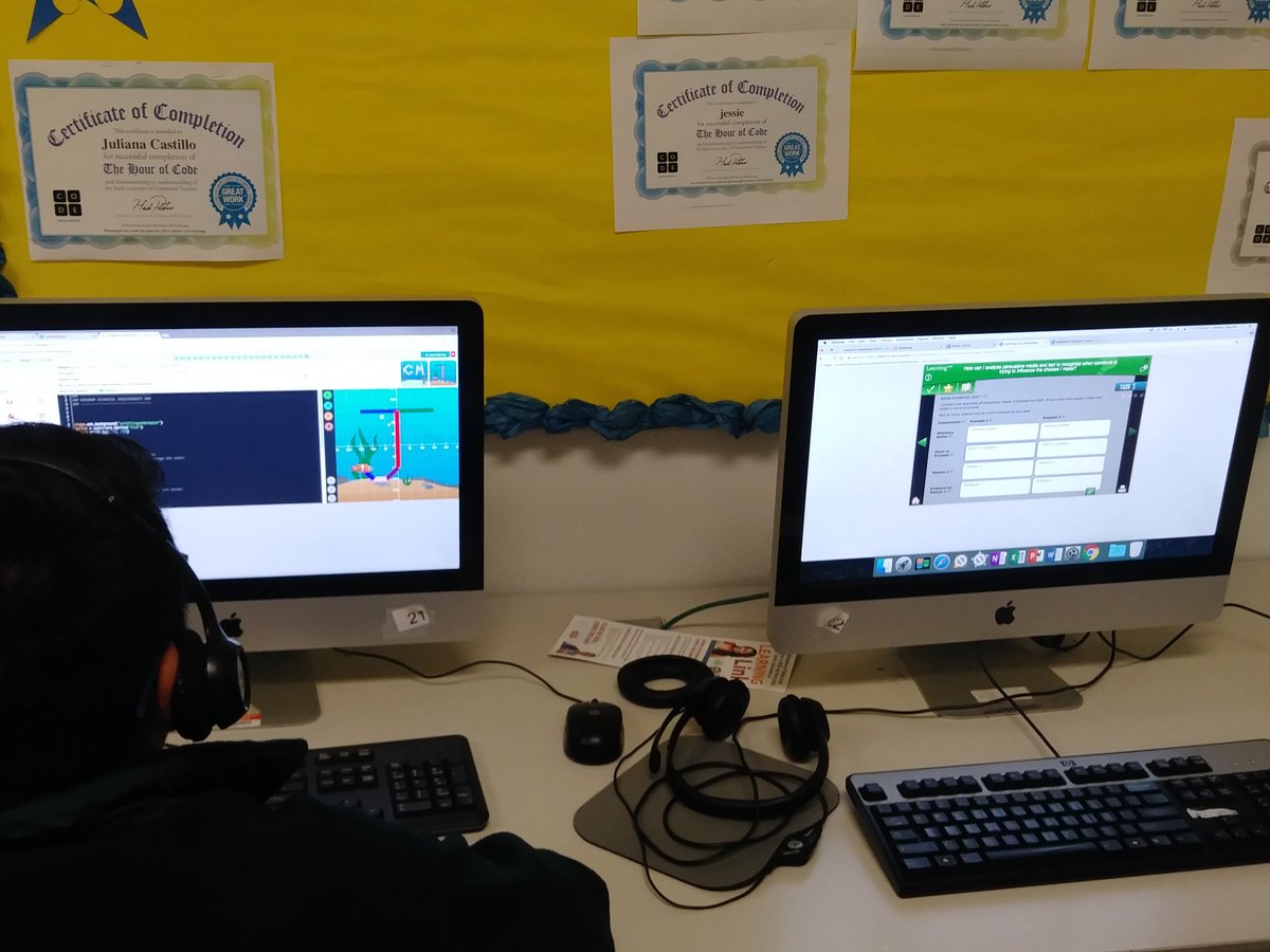 Marshall_HISD's tweet photo. #coding #edtech #edchat #CodeNewbie #codeathon2018 #learningdotcom #codemonkey #digitalliteracy #hisd_diglitstrong #TeamHISD #houstonisd #houston #texas #imac #maclab #marshall @HISD_Inst_tech @hisd @HoustonISD @learningdotcom @CodeMonkeySTU @Apple @AppleEDU @GamestarMech https://t.co/miwS5WX1kN