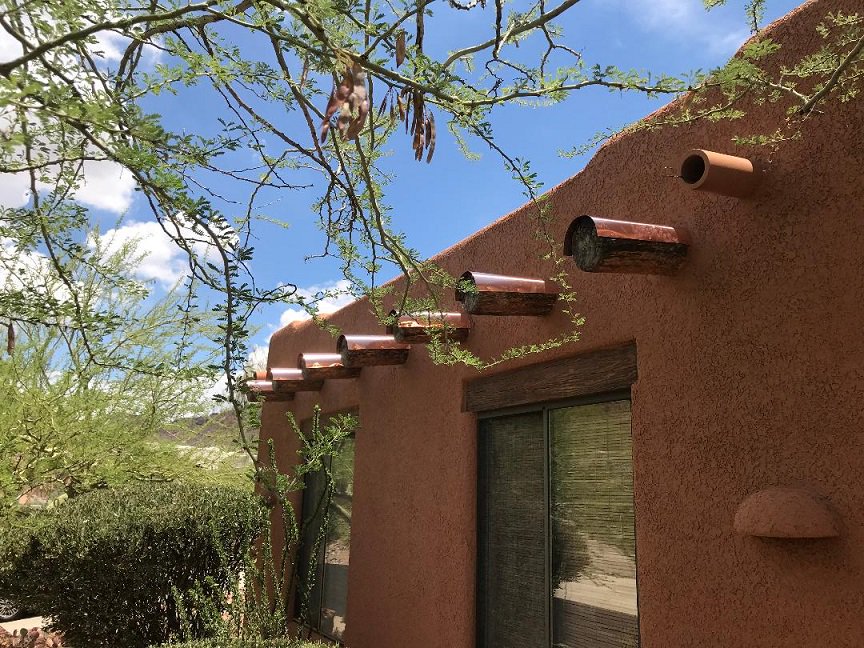 coppersheet's tweet image. These copper covered vigas were made using our 10 mil copper sheeting. The copper protects the vigas from the elements and helps prevent rotting... plus it adds a wonderful decorative touch! #copperviga #basiccopper basiccopper.com/copper-covered…