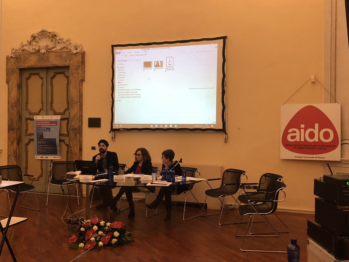 La #comunicazionesociale deve essere strategica e mirata 
#alessandrofiori a #lenuovefrontieredellacomunicazionesociale <a href="/AidoPU/">Aido Pesaro Urbino</a>