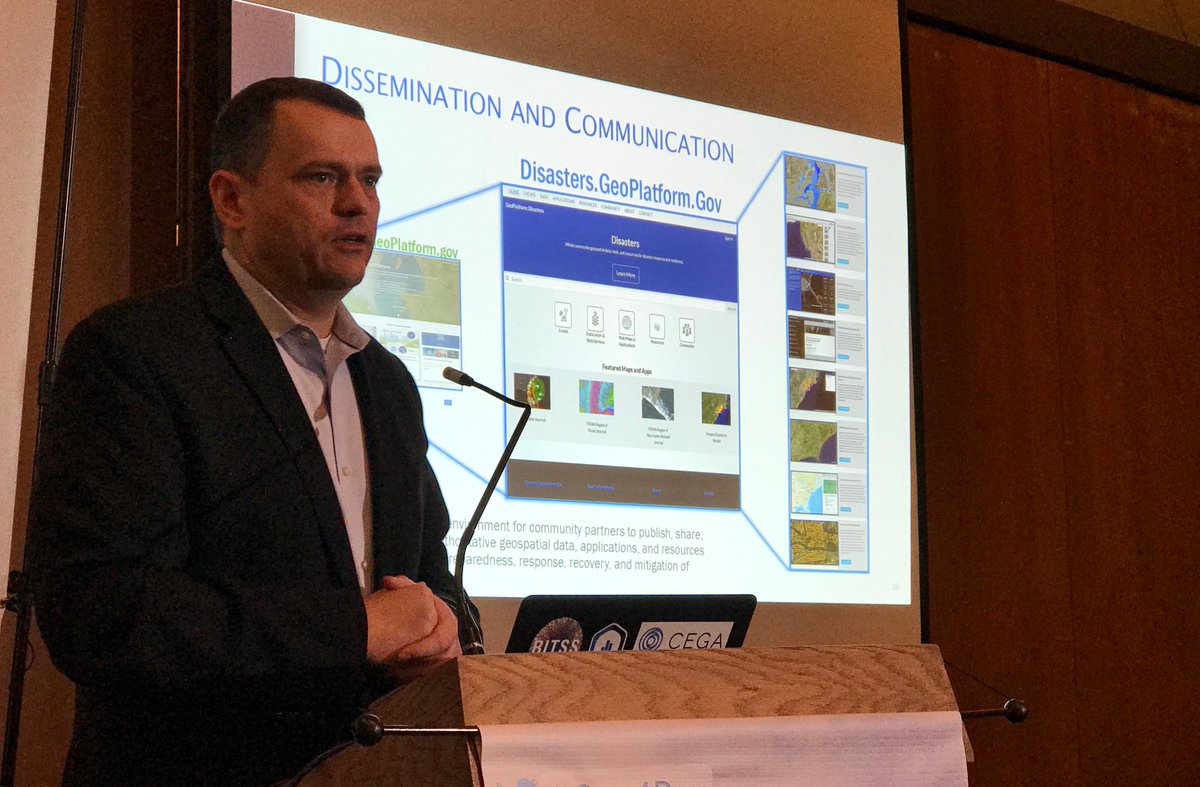NewLightTech's tweet photo. FEMA GIO Vaughan discusses revolutionary platform to share spatial data across government agency in disaster response #Geo4Dev #FEMA #Geoplatform https://t.co/i2ZkUxCAJt