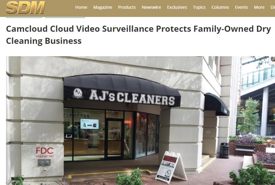 Camcloud's tweet photo. Thank you @SDMmagazine for featuring our spotlight on @AJsCleaners4 and how #cloudvideosurveillance is protecting their business and ensuring great customer service! Read the article: https://t.co/7GGvunFp8D #camcloud #videosurveillance #retailsurveillance https://t.co/7NHA5iKyI5