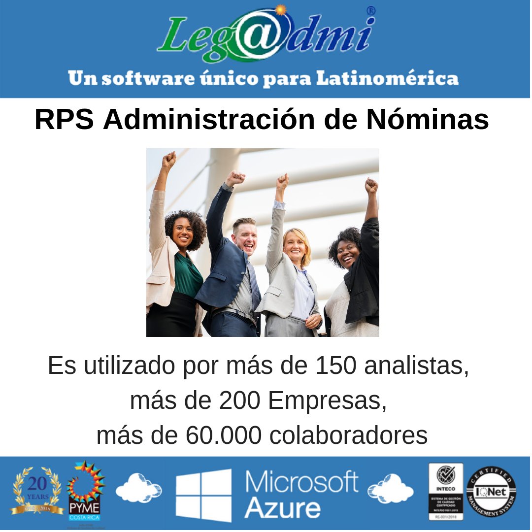 Legadmi's tweet photo. Legadmi RPS, para administración de nóminas, es utilizado por más de 150 analistas, más de 200 Empresas, más de 60.000 colaboradores
#Saas #Azure #CloudComputing #RRHH #RecursosHumanos #Payroll #Nomina #Responsive #ApexOracle https://t.co/SknyP7m09G