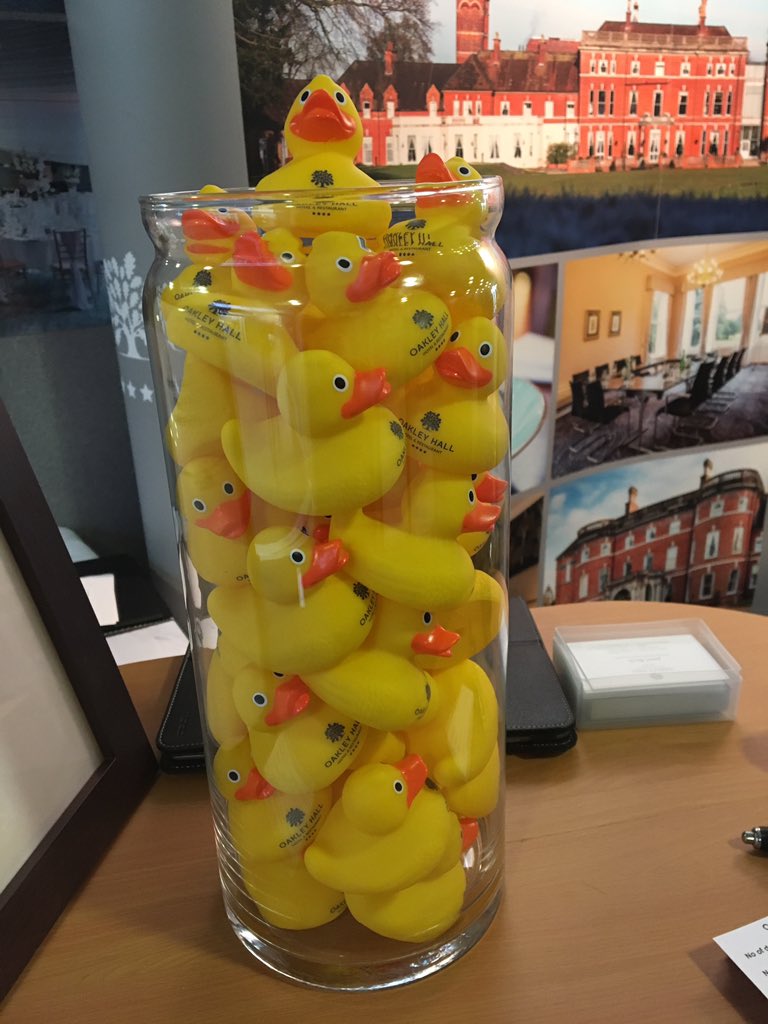 oakleyhall's tweet photo. Guess the number of ducks to try and win an overnight stay including dinner #stand112 @SouthamptonExpo https://t.co/Kp6n78dHXx