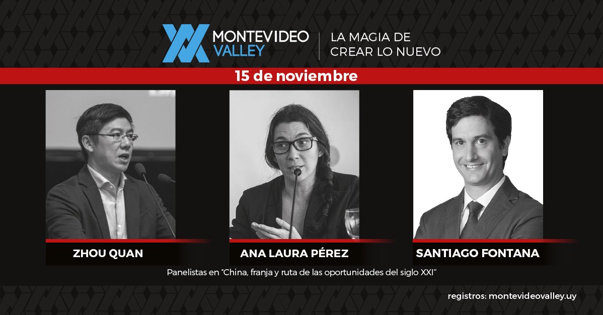 ZonamericaUY's tweet photo. Panel “China, franja y ruta de las oportunidades del siglo XXI” a cargo de @CultoCarambulaS, Santiago Fontana, Gabriel Rozman y Zhou Quan, concejero economico para la Embajada de China en Uruguay #11MVDValley @daVinciLAT @UruguayXXI #zonamerica https://t.co/BX8CtnigqA