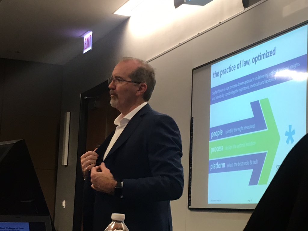Great intro to legal project management and process improvement for Chicago-Kent’s Practice + Professionalism class last night from <a href="/JE_Duggan/">John E. Duggan</a>!