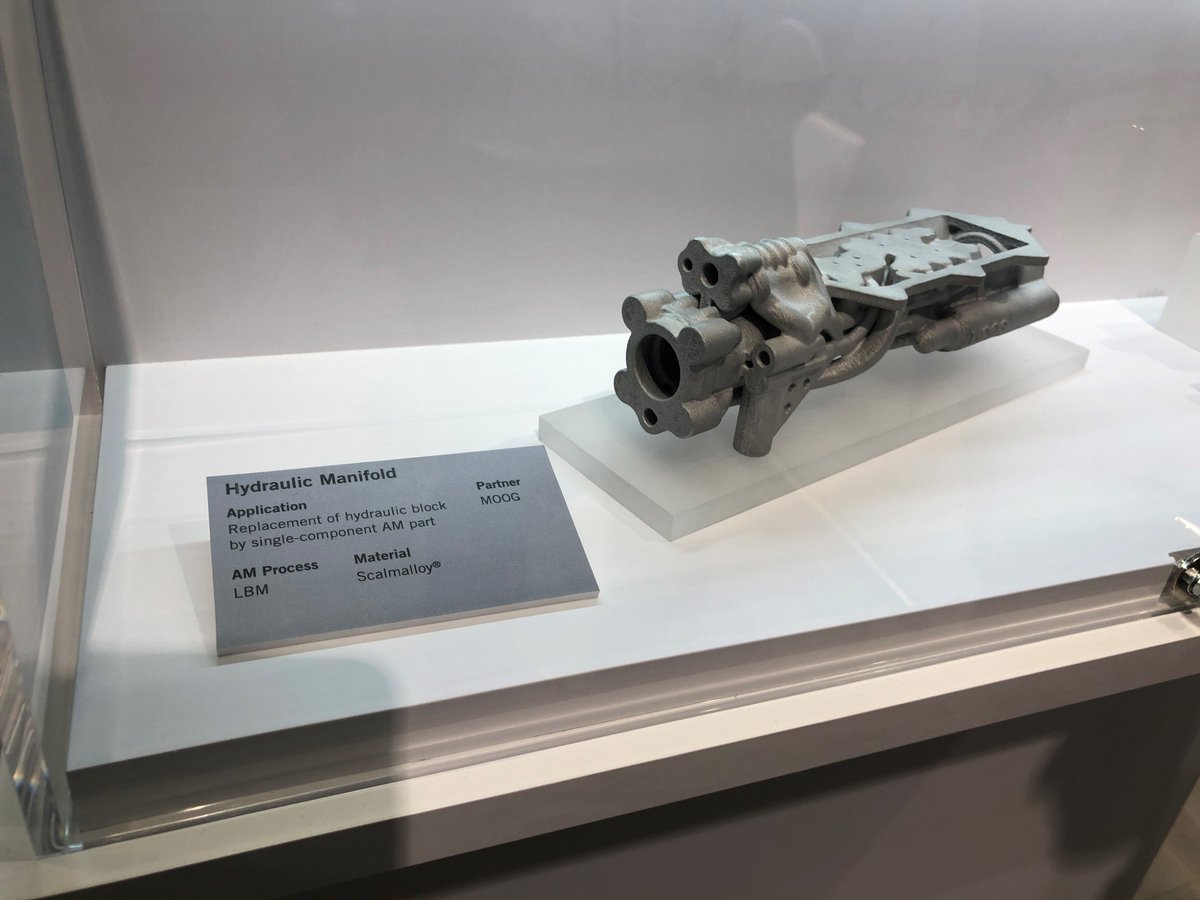 Moog_Inc's tweet image. We&apos;re at #FormNext2018 this week learning about new aluminum materials &amp;amp; metal matrix composites! We&apos;ve even had some of our parts printed by Elementum to test!