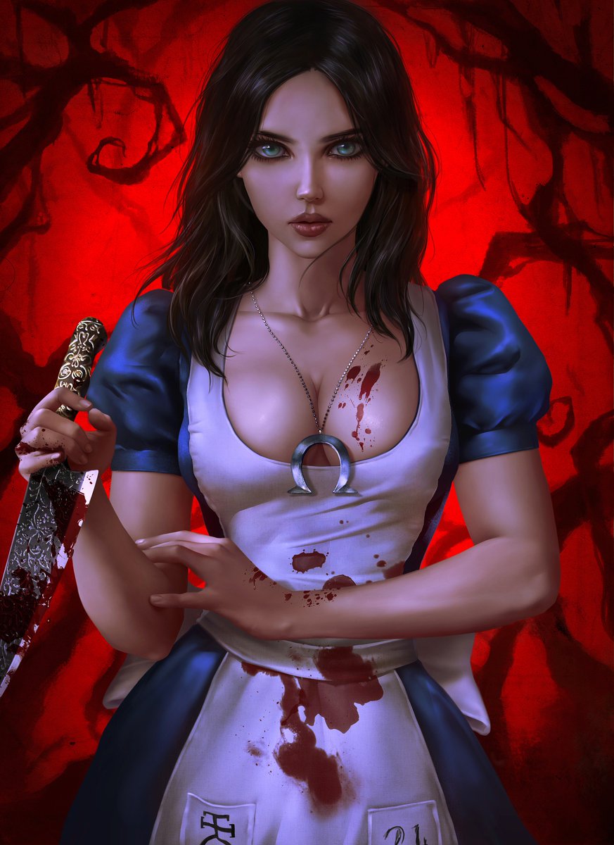 Игры алисы 18. Алиса Лидделл Alice Madness Returns Кровавая с ножом. Алиса МАКГИ Американ фан арт. Алиса Лидделл Alice Madness Returns 18 арт. Рейвен Logan Cure.