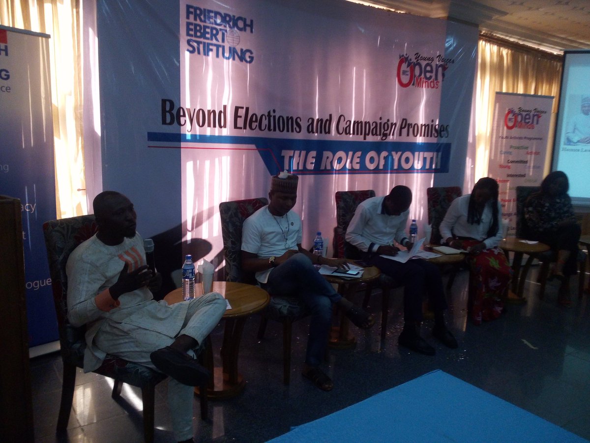 IloriAgain's tweet photo. The National Youth Leader of @KOWA_NGR at the @FES_OMYV #BeyondElectionPromises making remarks on restructuring Nigeria. https://t.co/1ji6mJ9wO1
