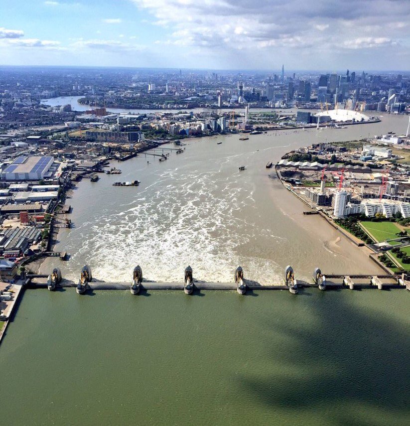 JPCurtinClimate's tweet photo. It’s London Flood Awareness 2018 - which is a good excuse as any to share this stunning shot of the #ThamesBarrier doing its thing. Follow @LDN_prepared for all the latest https://t.co/PDOtsBcryu #LDNFloodAware #PrepareActSurvive https://t.co/LkKeLNOgsd