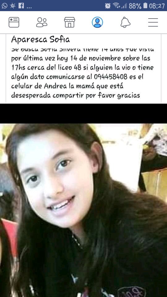 GuilleLockhart's tweet photo. Atención ! La familia de la chica Sofia Silveria está desesperada por favor RT https://t.co/ycpTznlIvc