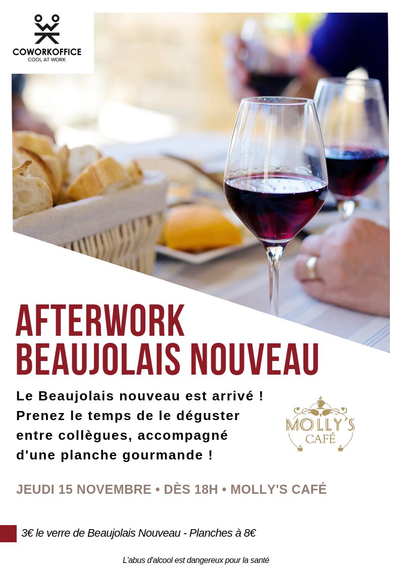 venez déguster le #beaujolais nouveau ce soir <a href="/Coworkoffice_/">COWORKOFFICE</a> ! #lille #afterwork #coworking #coolatwork