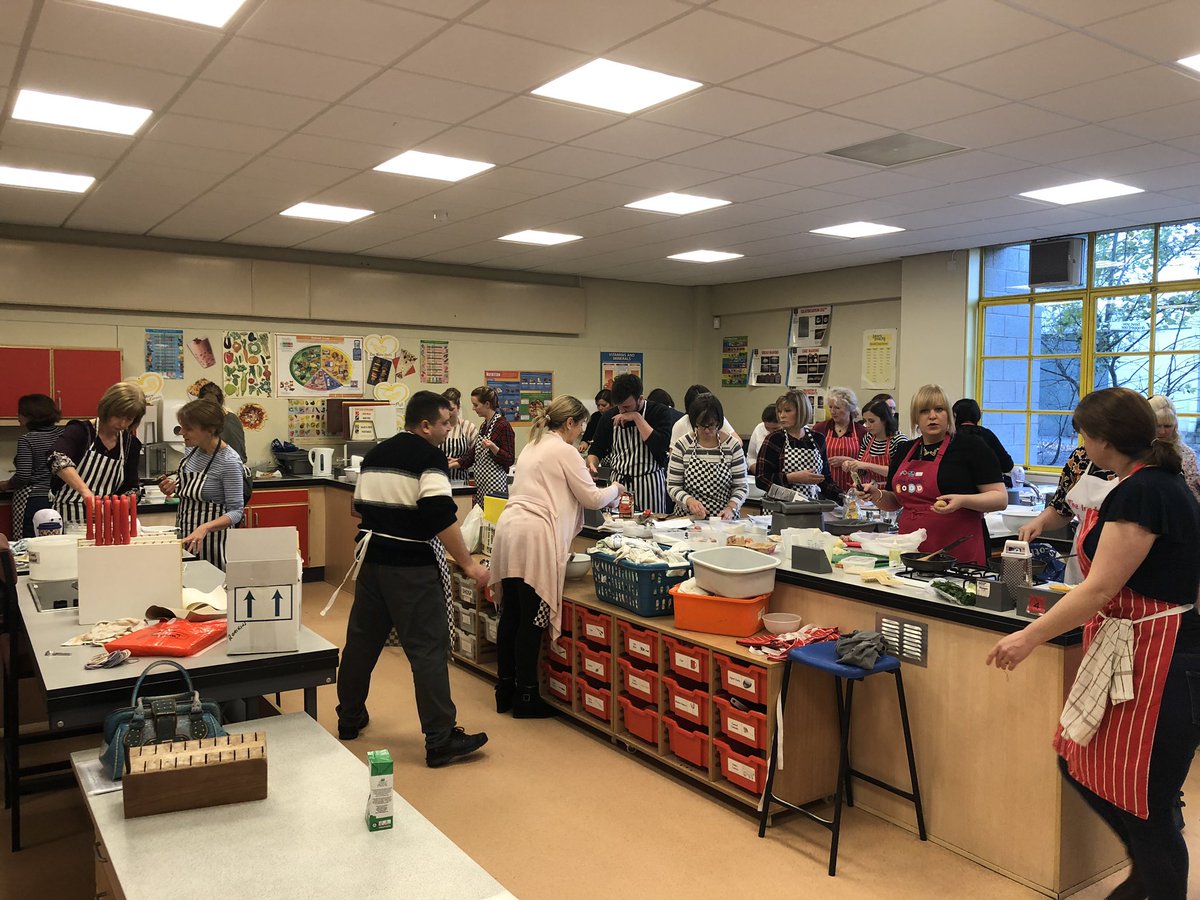 MarkHeirs's tweet photo. What a fantastic morning I held an @SBFutureChef heat with a difference, I had 40 home economics teachers from across @PerthandKinross cooking in the same conditions as the kids do in the competition, very very competitive 😉 Well done to the winners from @BlairgowrieHS https://t.co/c4lwCS5pAP