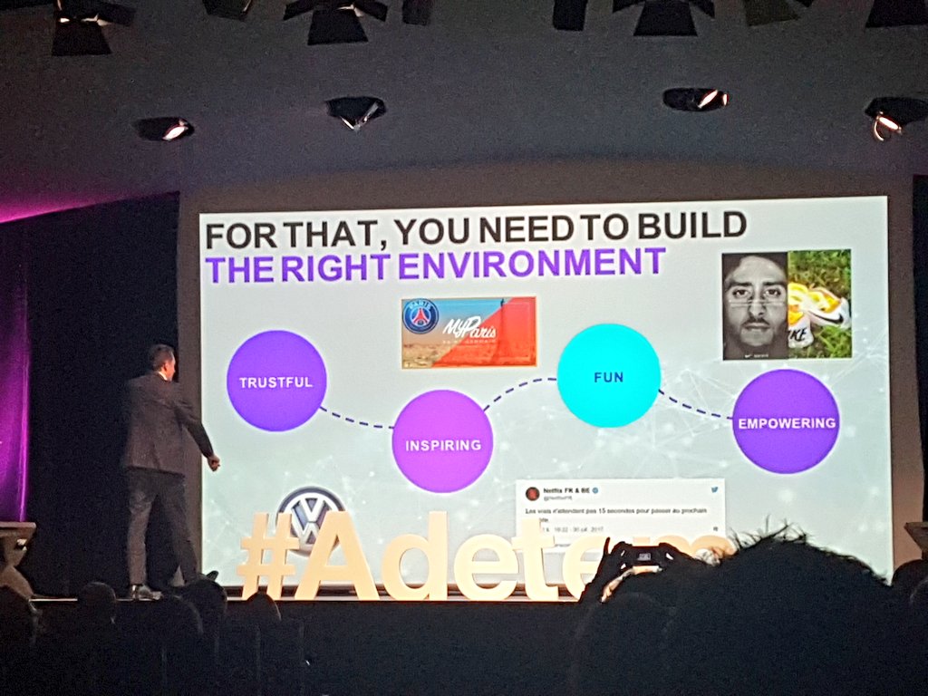 Ym78200's tweet image. #AdetemFactory 
@ejusse reviens sur les 4 pilliers de l&apos;engagement communautaire :
   -  confiance
   - inspiration
   - fun
   - empowering
