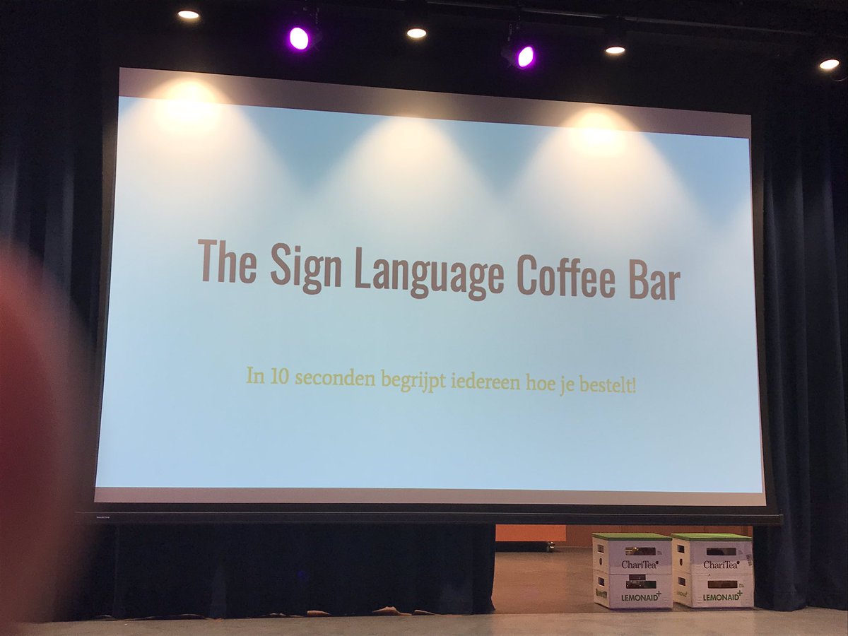SocEntNL's tweet photo. Mooie samenwerking tussen @ABNAMRO en #signlanguagecoffeebar @CtalentsAmsterd! #buysocial #theimpactdays https://t.co/lKVDi1KEPg