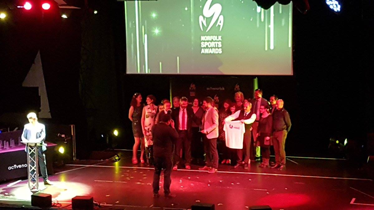 NorfolkMind's tweet photo. We did it ! We won the  NSA 2018 category for Activity in the Community! It's fantastic recognition of the incredible journey of our courageous runners and our amazing volunteers and our superb coaches, Paul Evans from @ActiveNorfolk and Dudley Garner.
#paceofmind #NSA2018 https://t.co/gL2hL6zADq