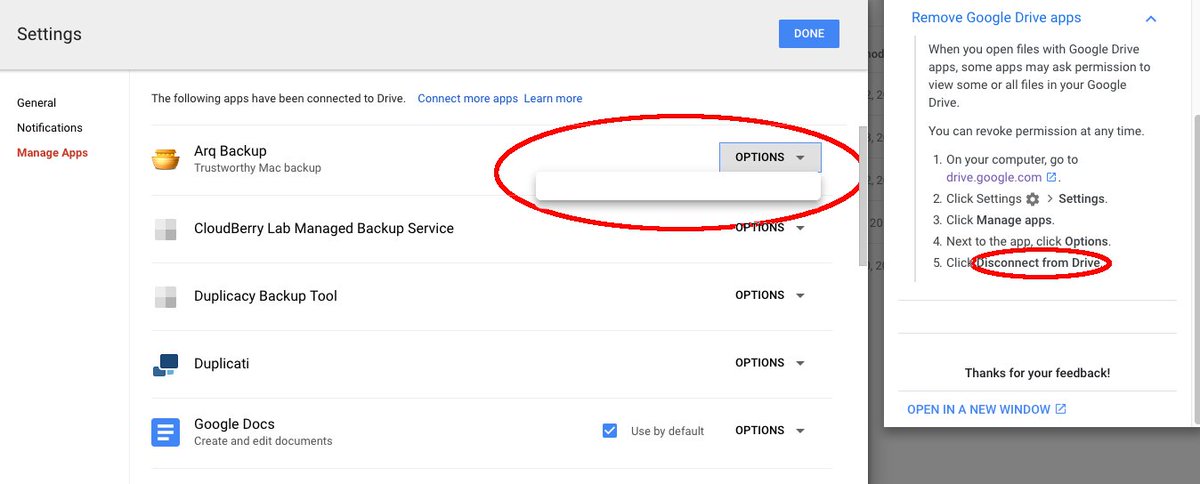 sman_dk's tweet photo. @googledrive @gsuite Removing access to Google Drive is not possible for any of my connected apps. "Disconnect from Drive" has just vanished! Does not work for any of my colleagues either. "So sad!".. :-) https://t.co/qZwzHht33b