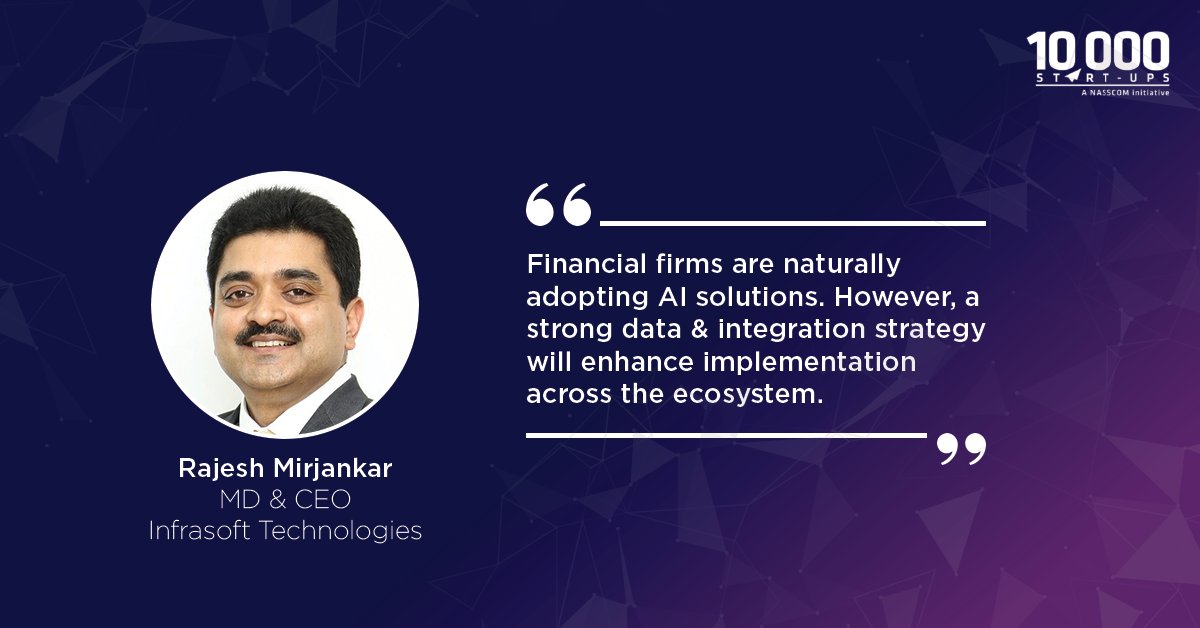 nasscomstartups's tweet photo. .@rajeshmirjankar from @infrasofttech was part of our #IndiaFinTechDay2018 that was held in #Mumbai recently. He was one of the panelists in the discussion - #AI in #Banking: the reality behind the hype. Here’s an insight that he shared during the session. https://t.co/G3P6bgRv48