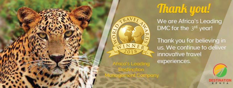 DestinationKe's tweet photo. We are Africa's leading DMC for the 3rd Year! Asante for always believing in us. We continue to deliver innovative travel experiences. #WTA #DestinationKenya #TembeaKenya https://t.co/UHecWES504