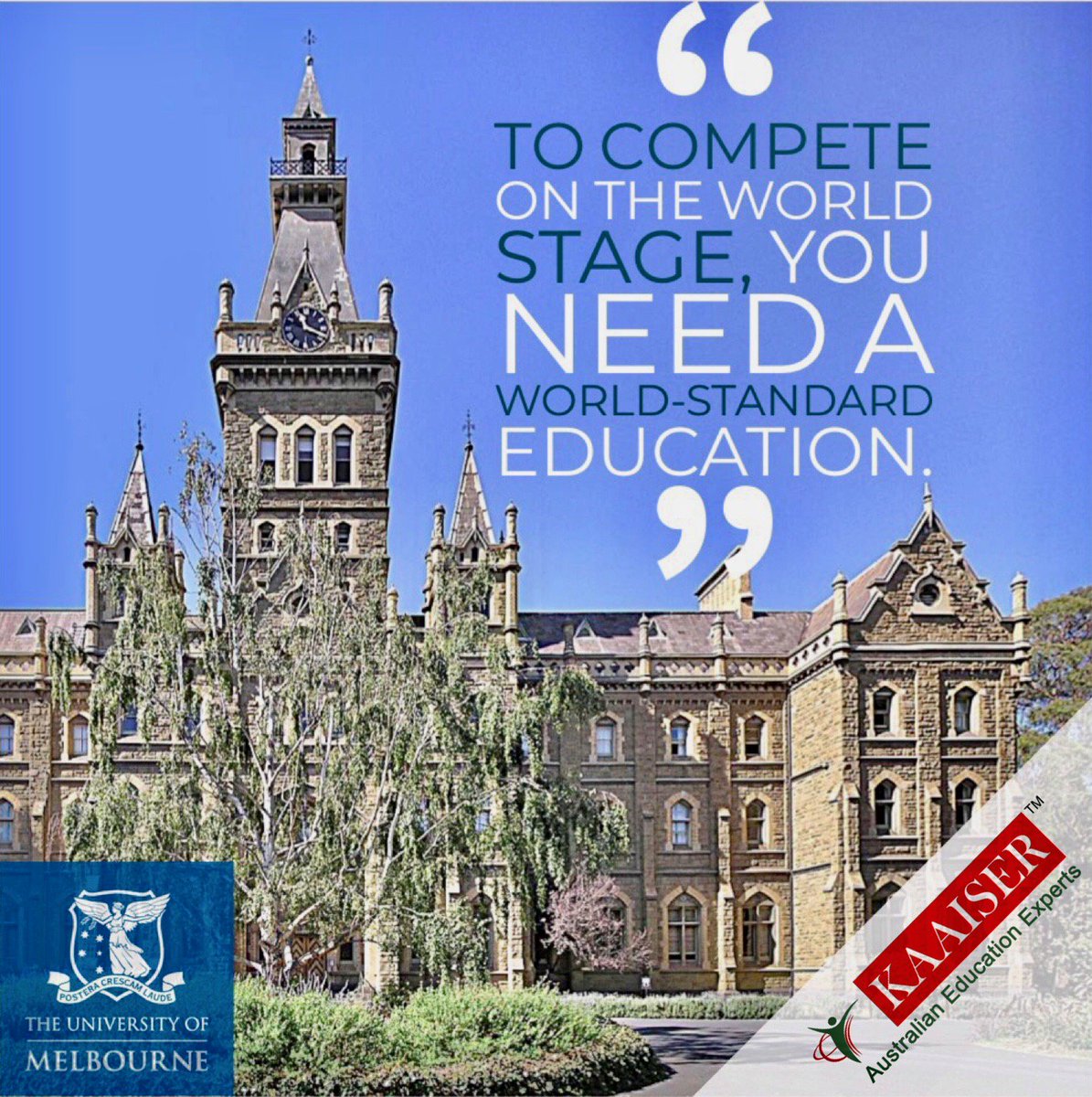 DreamzEducation's tweet photo. Make your dream of studying in #The_University_of_Melbourne #reality with #Kaaiser who are known as the #AutralianEducationExperts!
The #finestGlobalEducation services truly for a reason.
Feel free to visit us at-
Office No. 5&6 #Metro_Plaza, #Bittan_Market, #Bhopal #Australia https://t.co/PK1i7E9tie